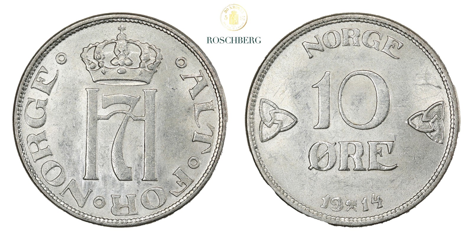 Norge 10 Øre 1914 Kv 01