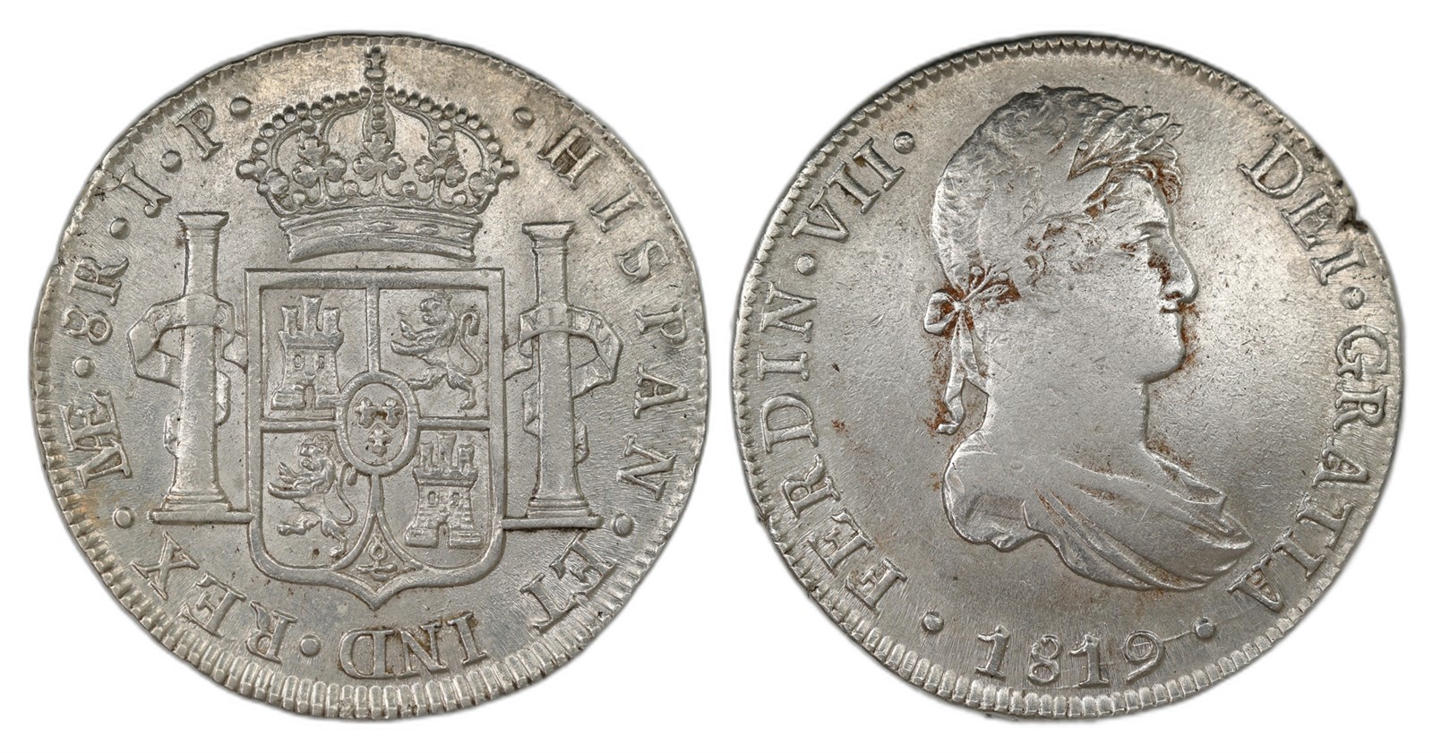 Peru. Ferdinand VII. 8 Reales 1819-ME. Kv AU.