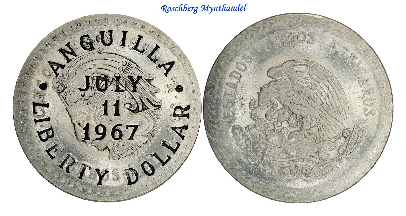 ANGUILLA. Dollar 1967 UNC