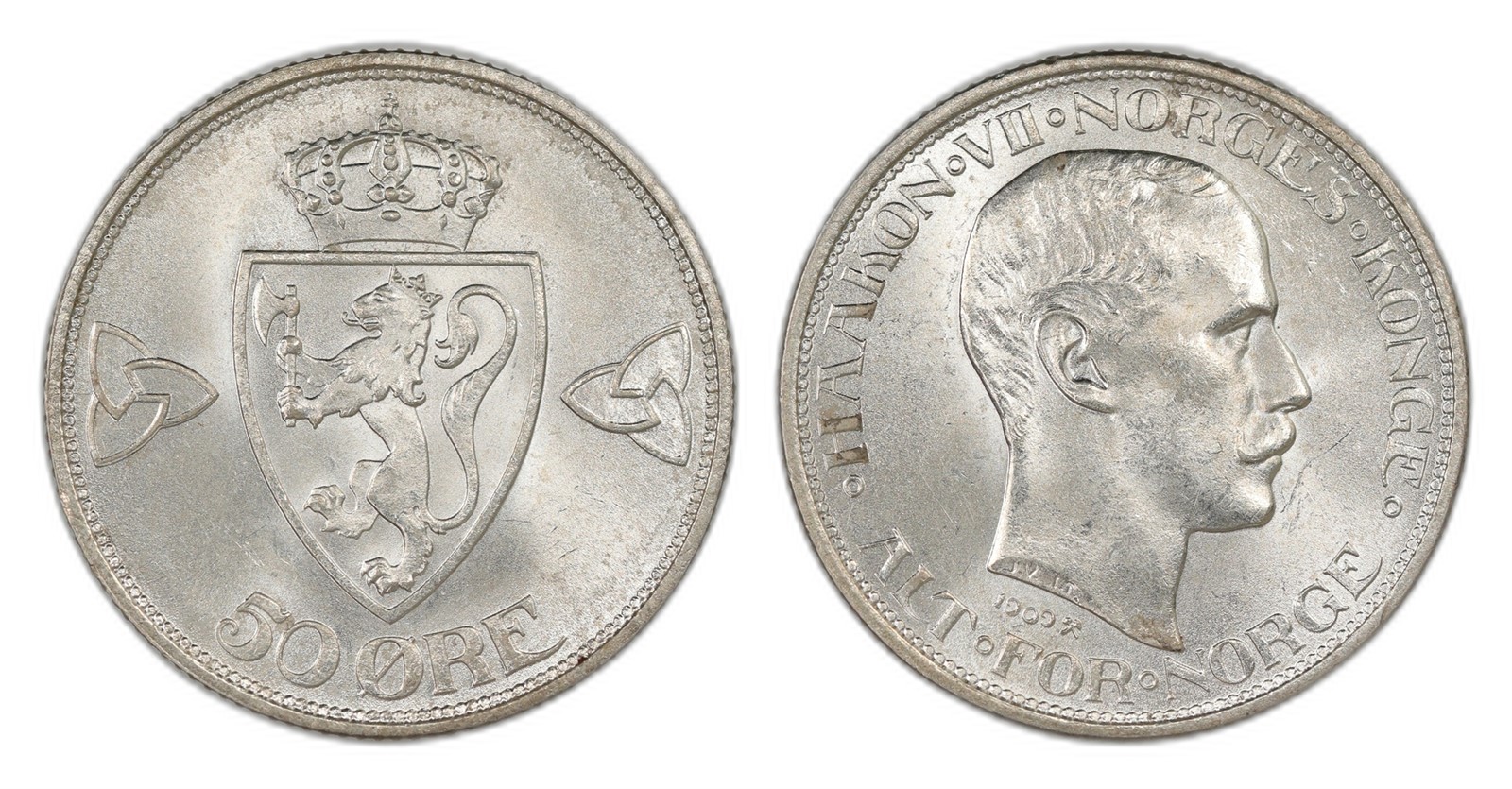 Norway. Haakon VII. 50 Øre 1909. Kv 0.