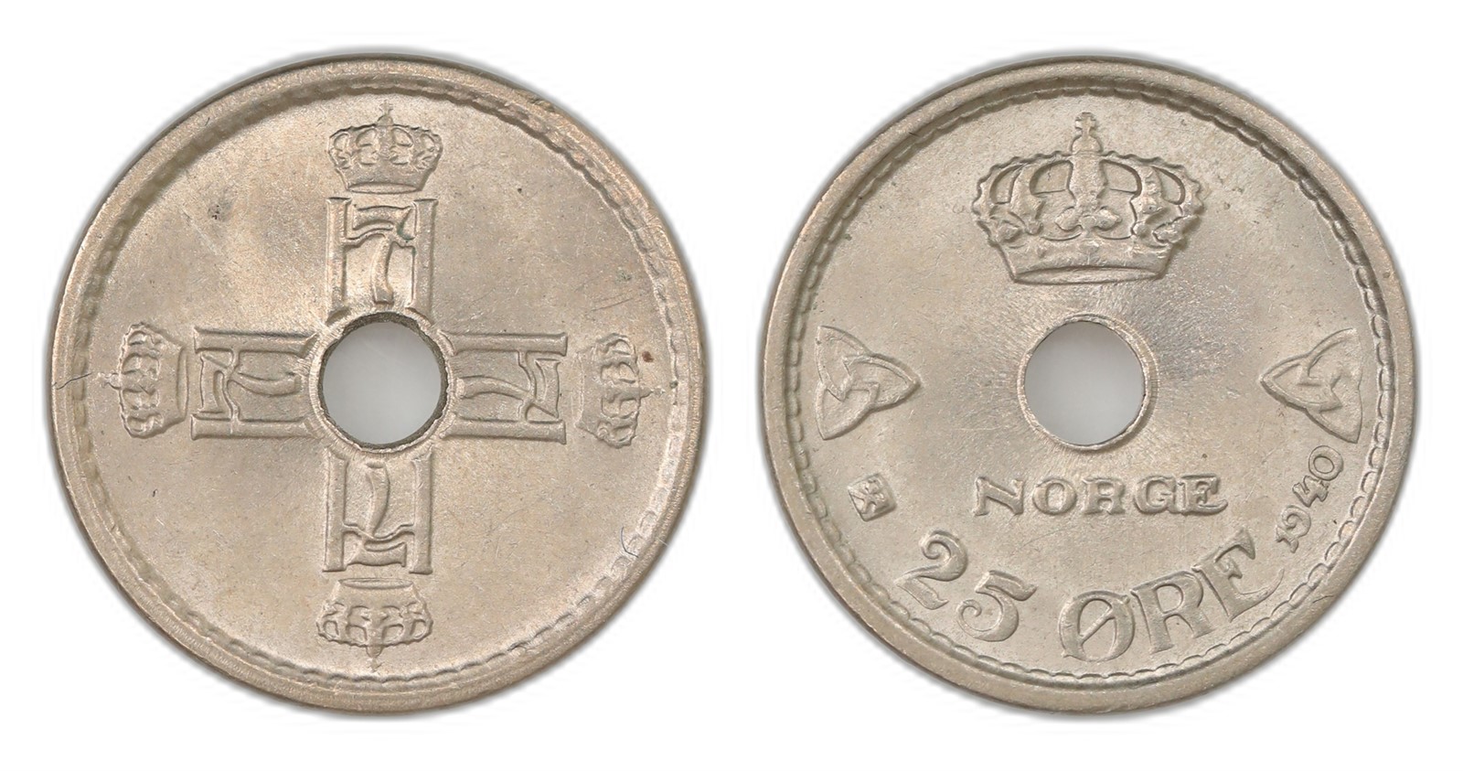 Norway. Haakon VII. 25 Øre 1940. Kv 0.