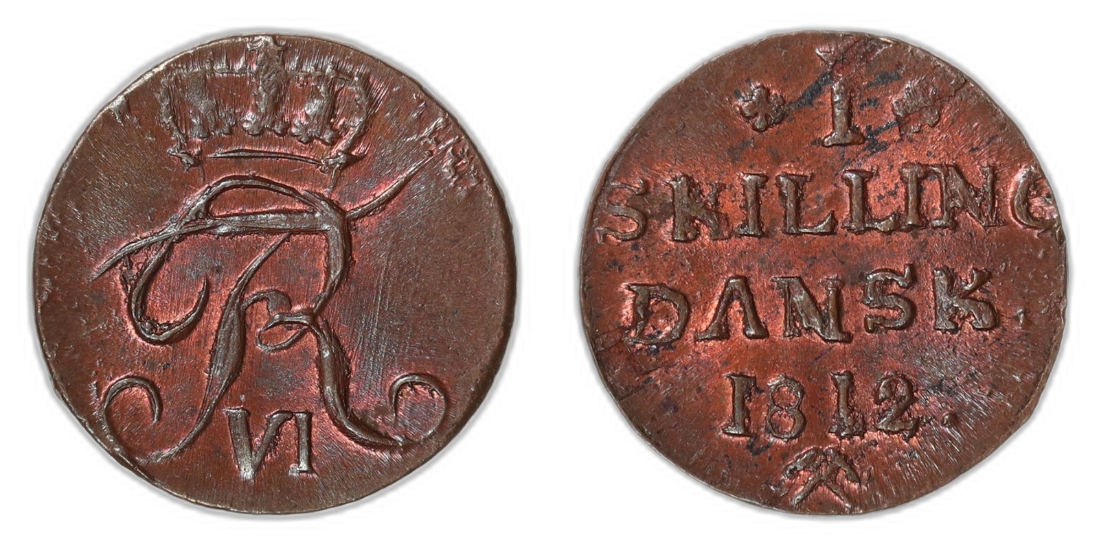 NORWAY. Fredrik VI. 1 Skilling. 1812. Kv 0/01 (UNC).
