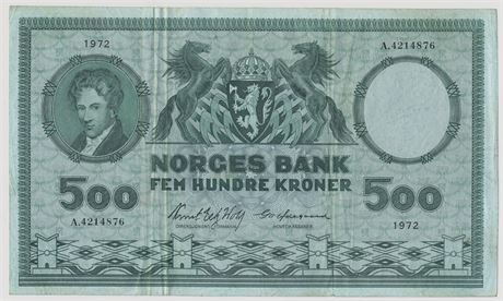 500 Kroner 1972 A4214876 Kv 1-