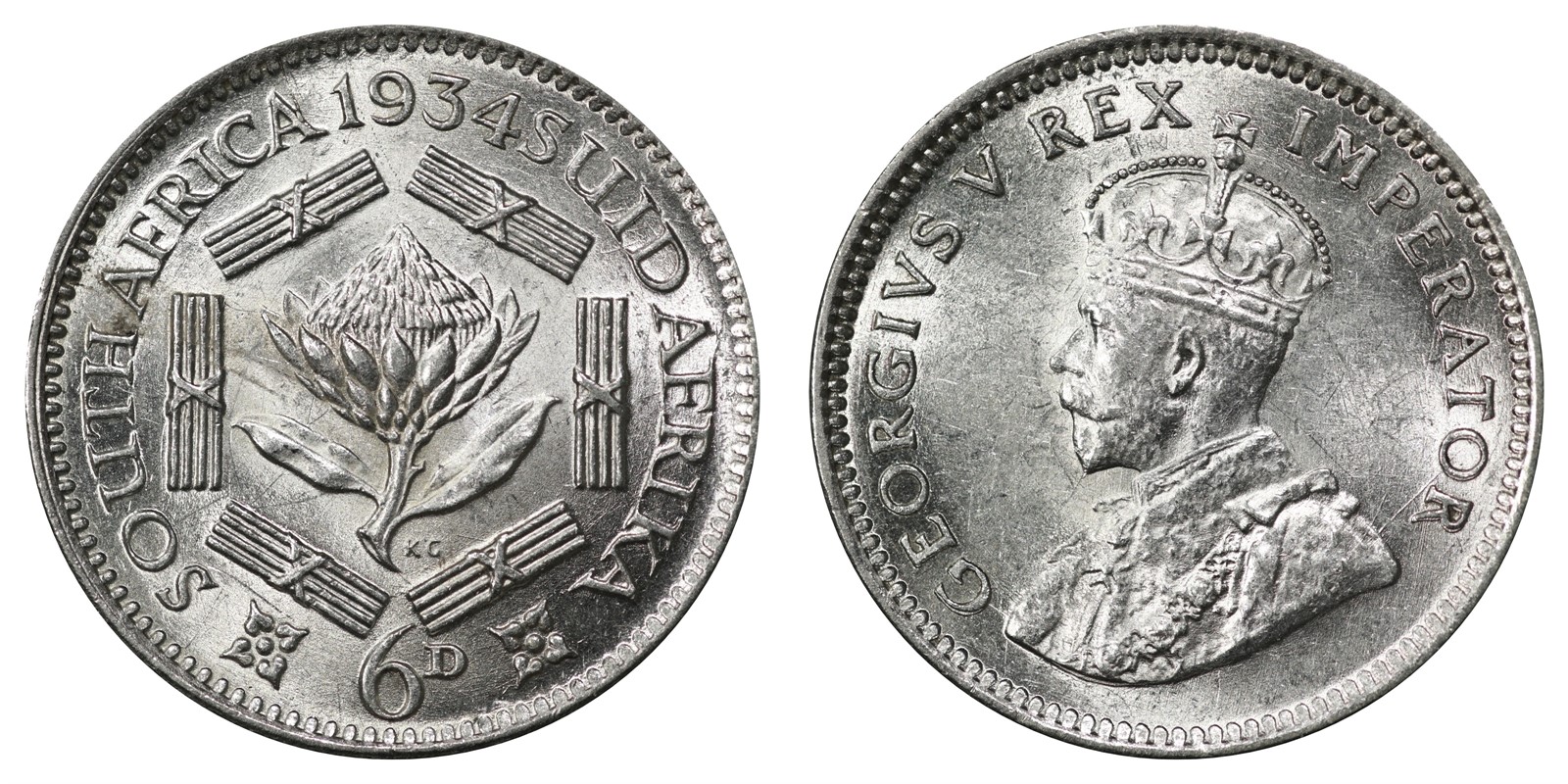 South Africa - George V - 6 Pence 1934 - UNC *