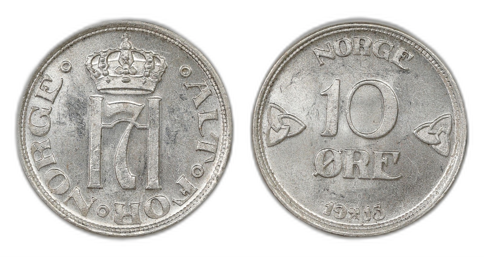 Norway. Haakon VII. 10 Øre 1913. Kv 0.