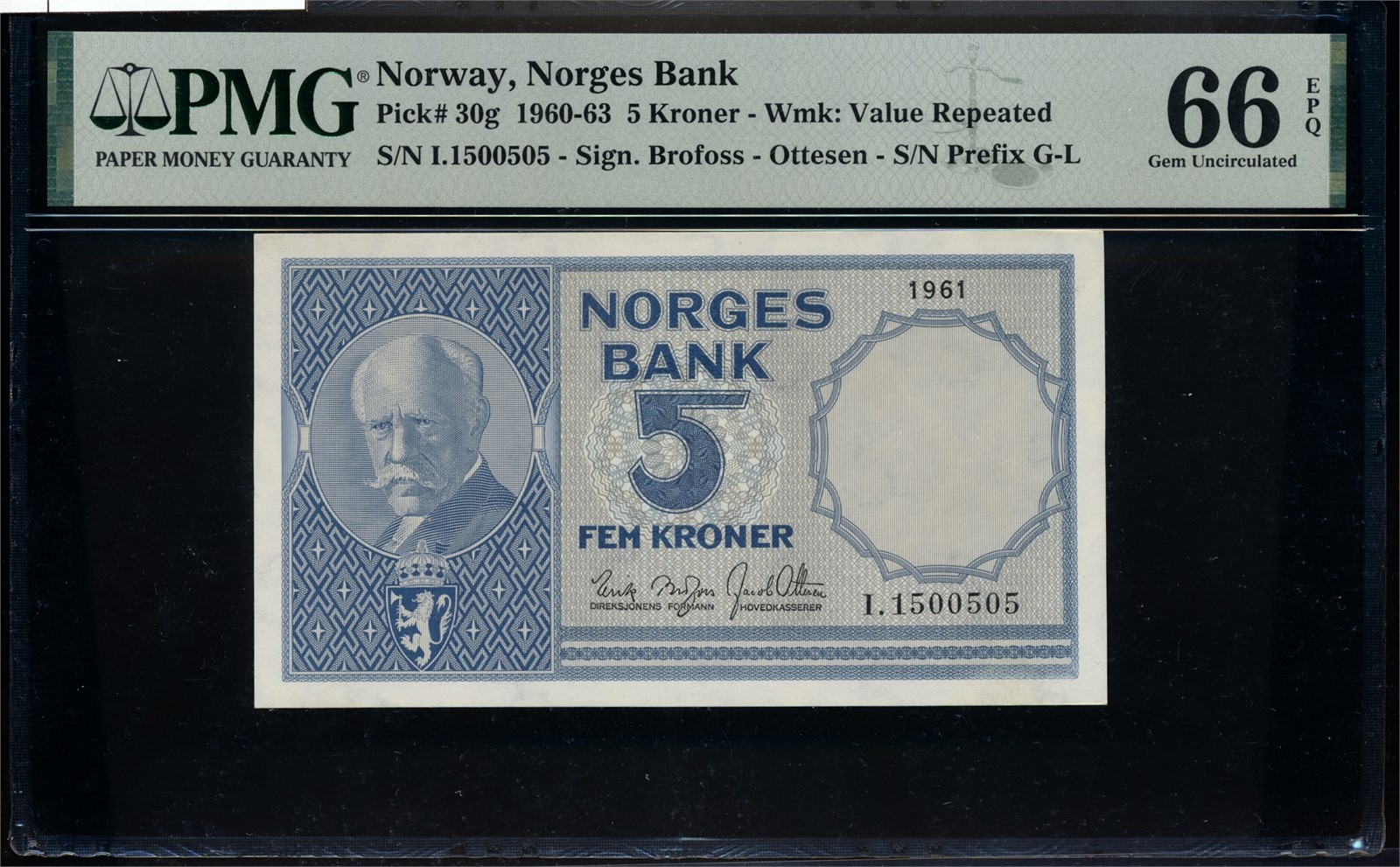 5 Kroner 1961 I1500505 PMG 66EPQ