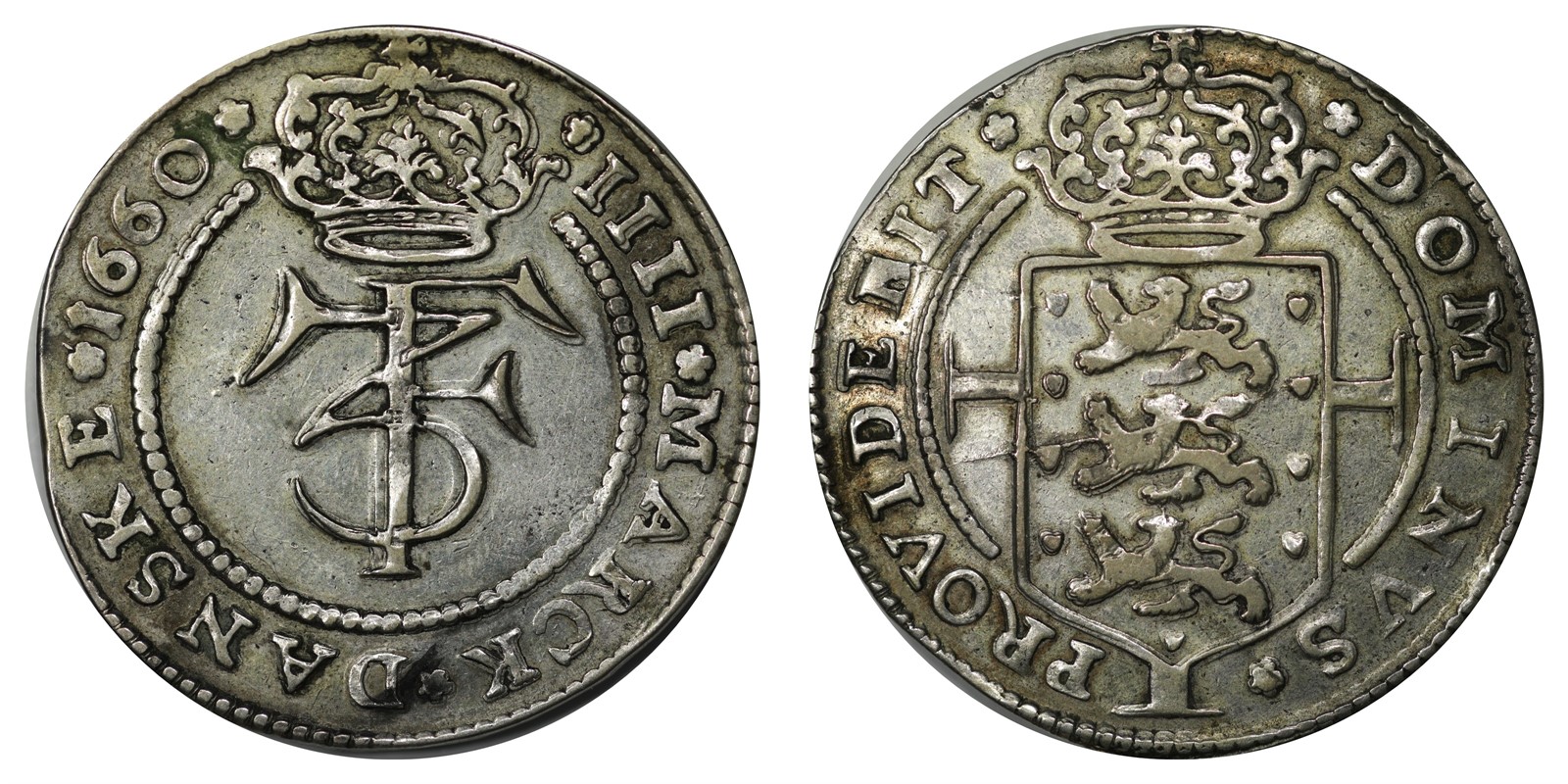 Denmark - Frederic III - 4 Mark 1660 - VF *