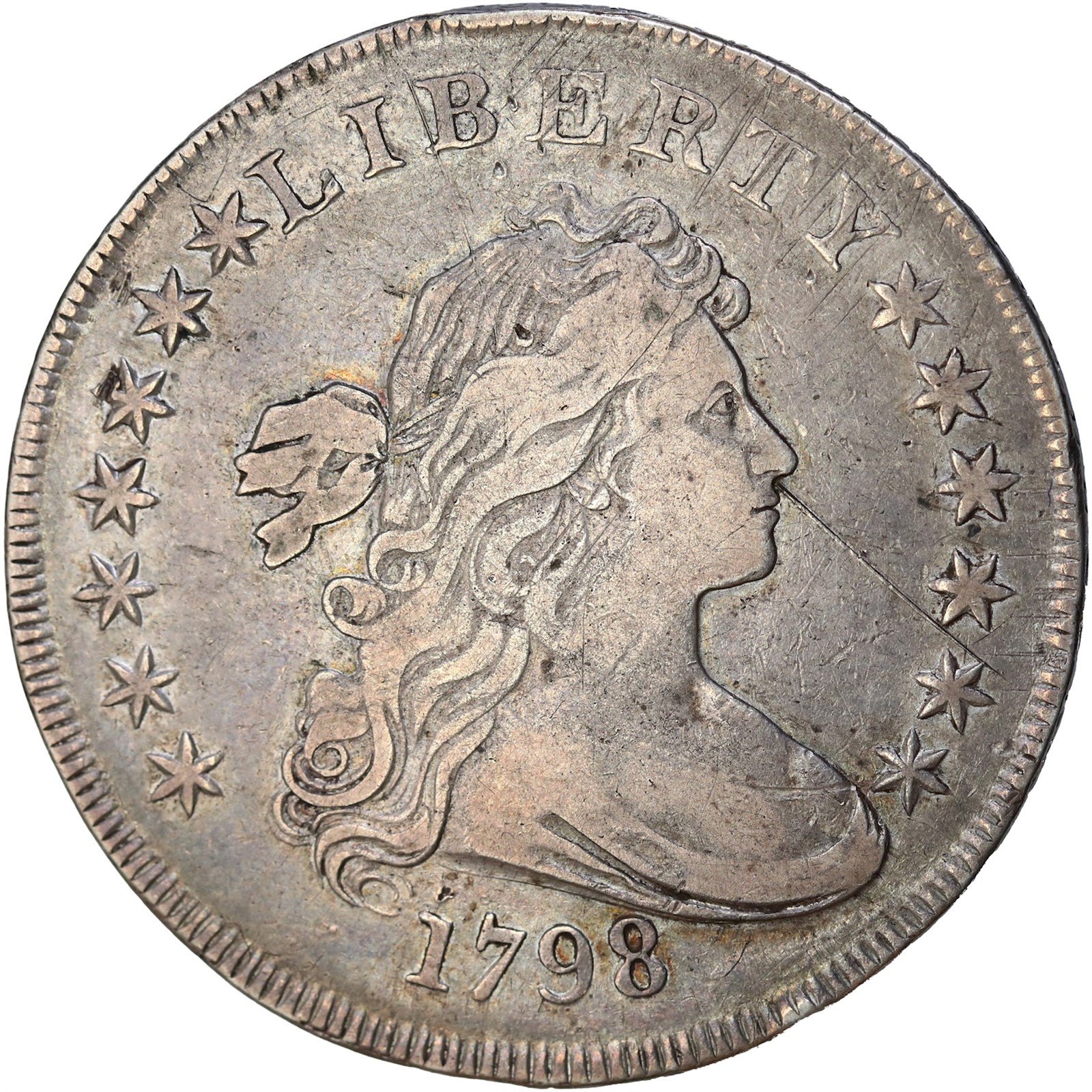 USA. Draped Bust Dollar 1798 XF