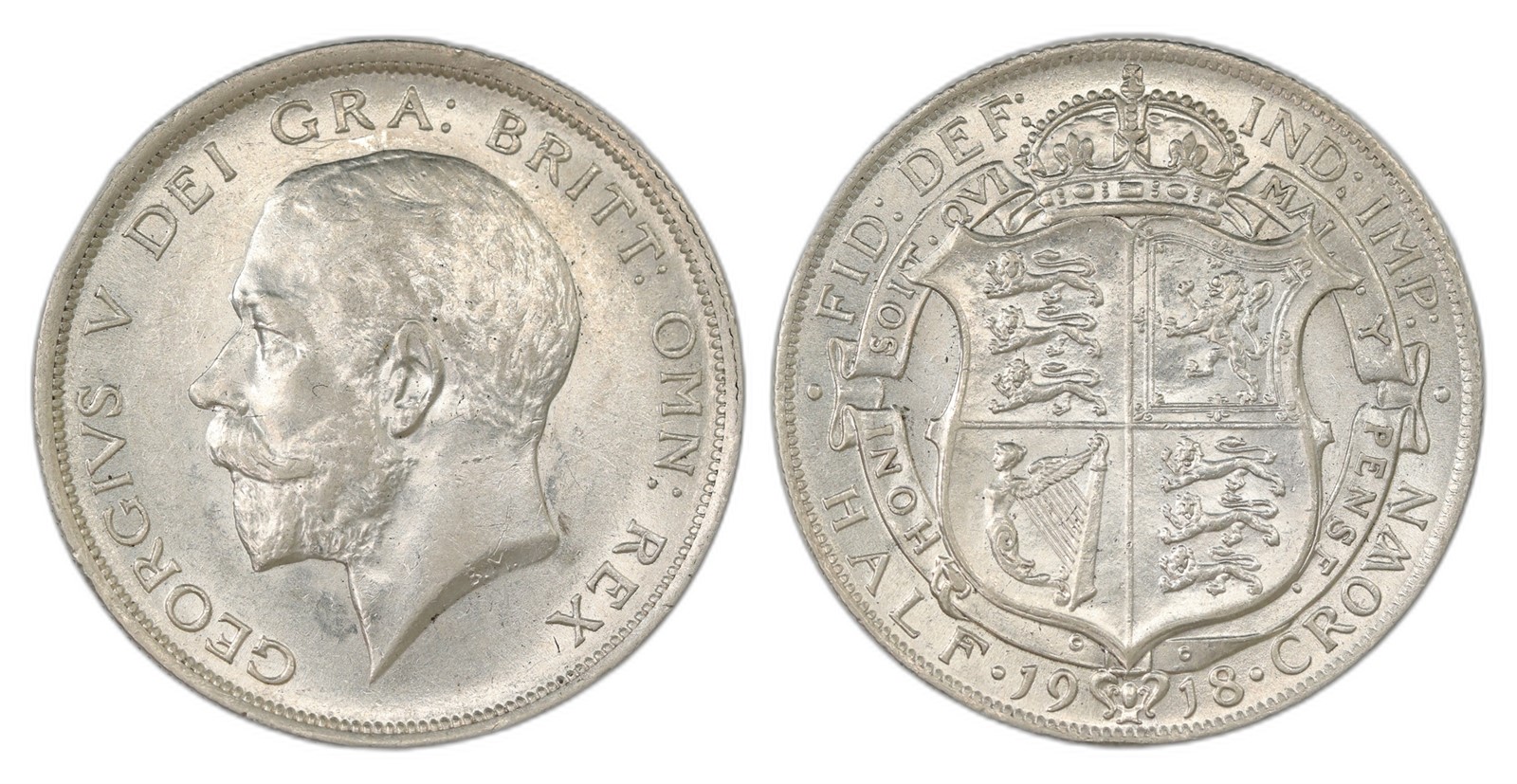 Great Britain. George V. Half Crown 1918. Kv AU.