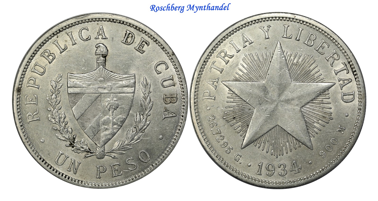 CUBA. Peso 1934 AU