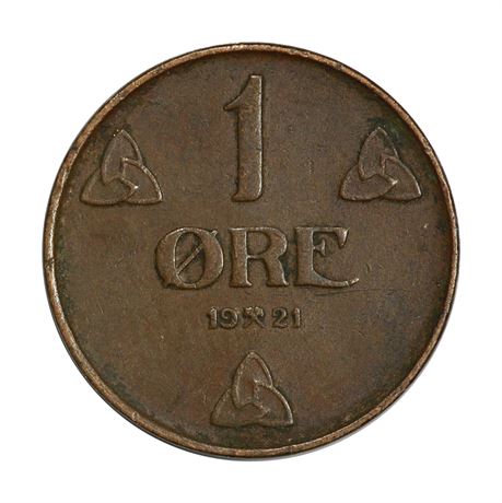 1 Øre 1921 Kobber Kv 1+