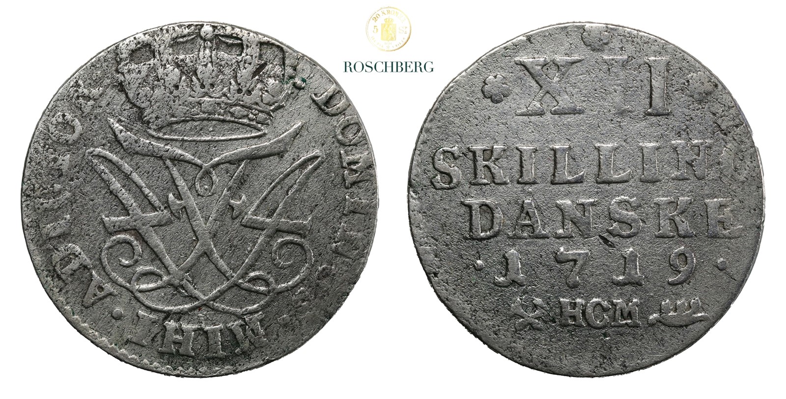 Norge 12 Skilling 1719 Kv 1