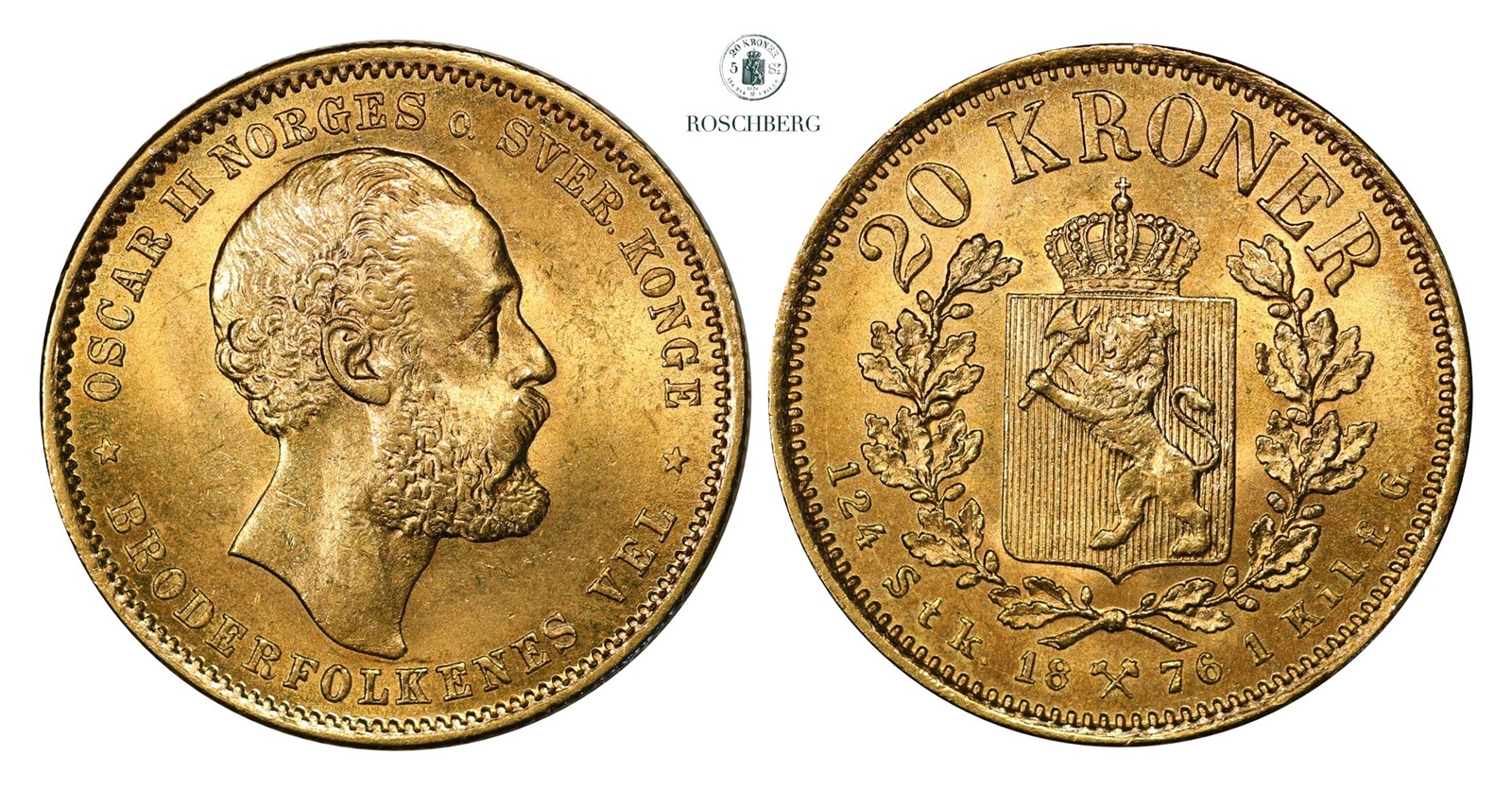 20 Kroner 1876 Kv 01(AU)