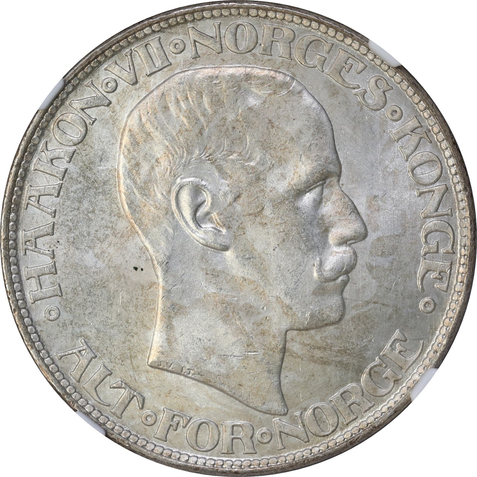 NORWAY. Haakon VII. 2 Kroner 1917 NGC MS63.