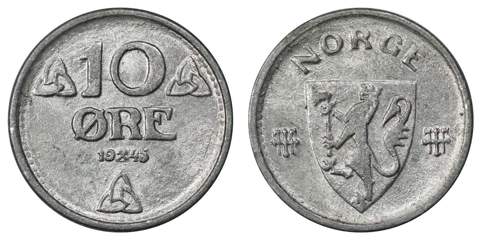 10 Øre 1945 Z Kv 0