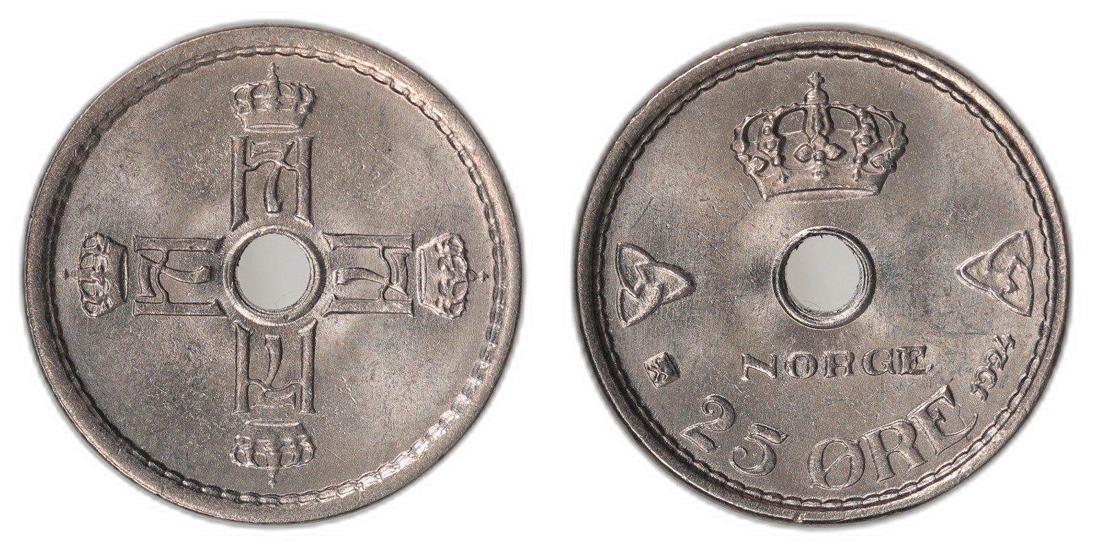 NORWAY. Haakon VII. 25 Øre 1924. Kv 0 (UNC).