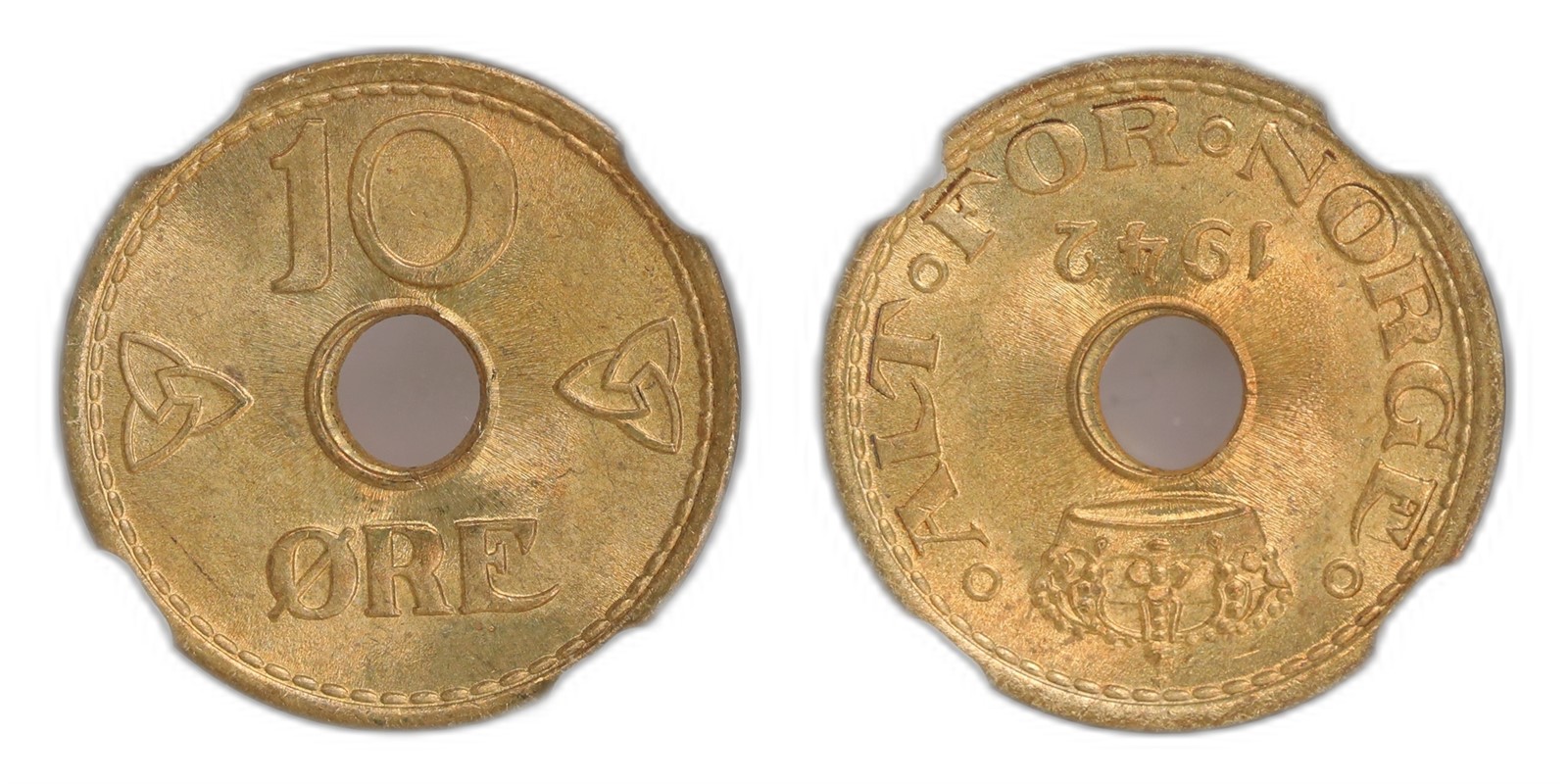 Norway. Haakon VII. 10 Øre 1942- London. Kv NGC MS66.