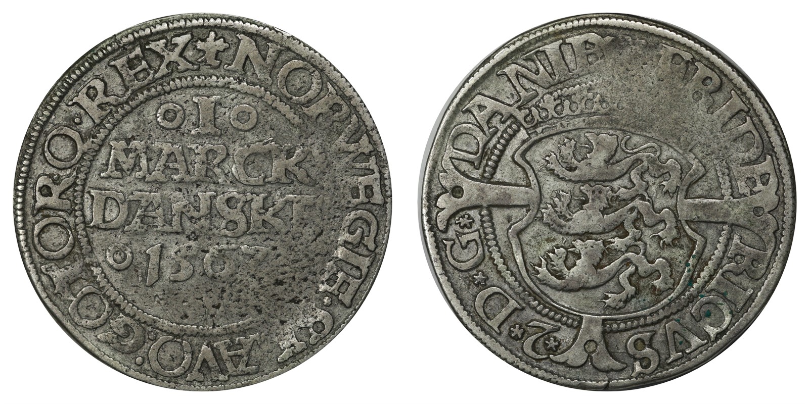 Denmark - Frederic II - 1 Mark 1563 - VF *