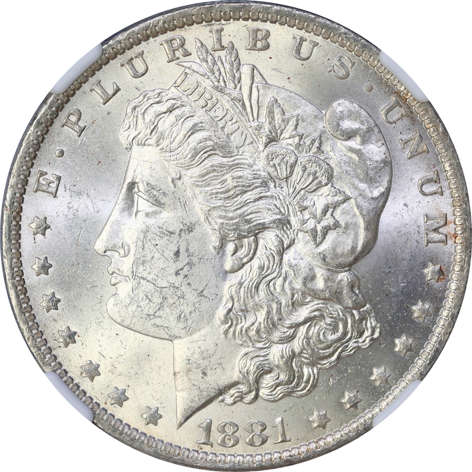 USA. Morgan Silver Dollar 1881-O NGC MS63