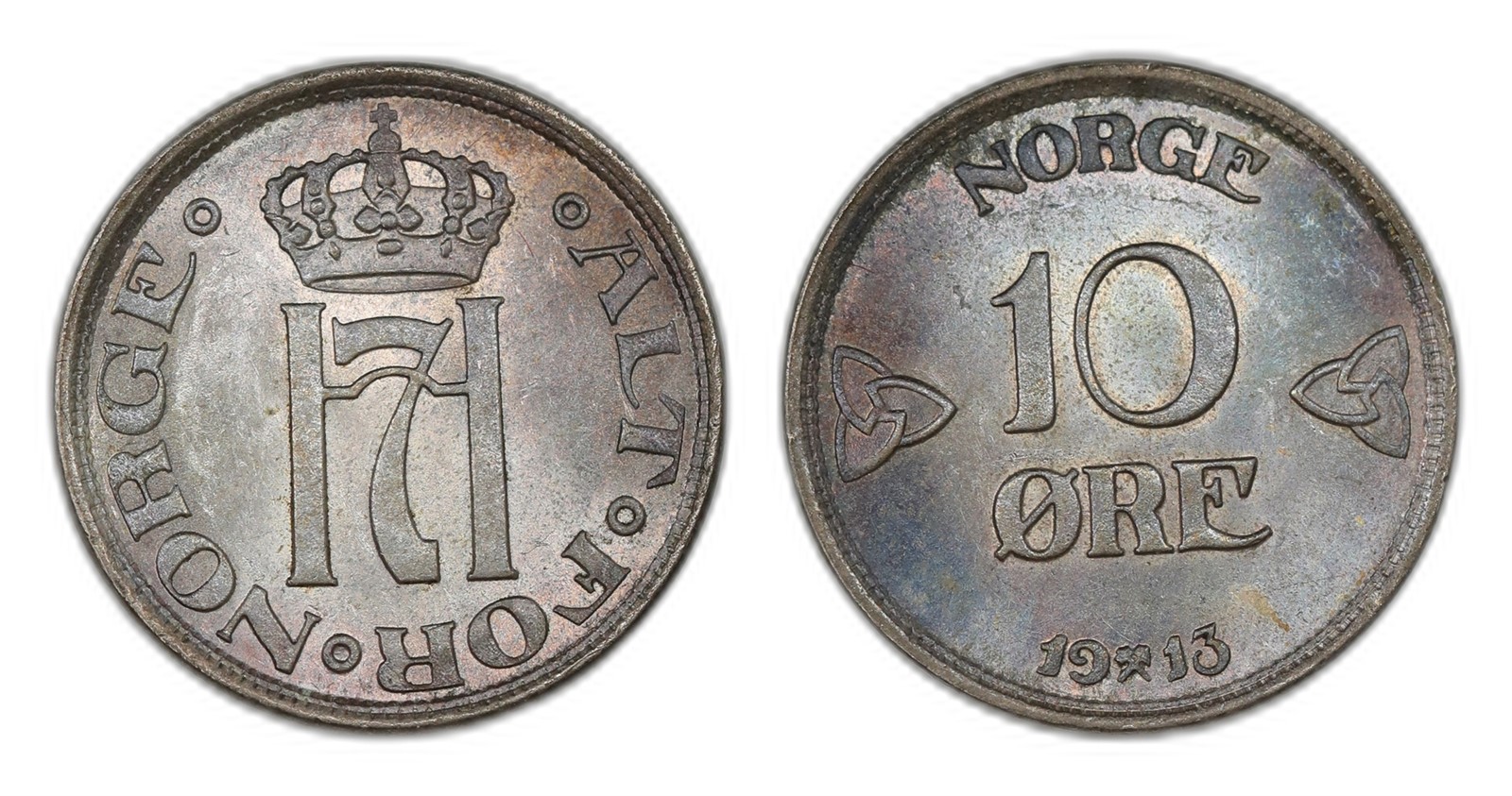 Norway. Haakon VII. 10 Øre 1913. Kv 0.