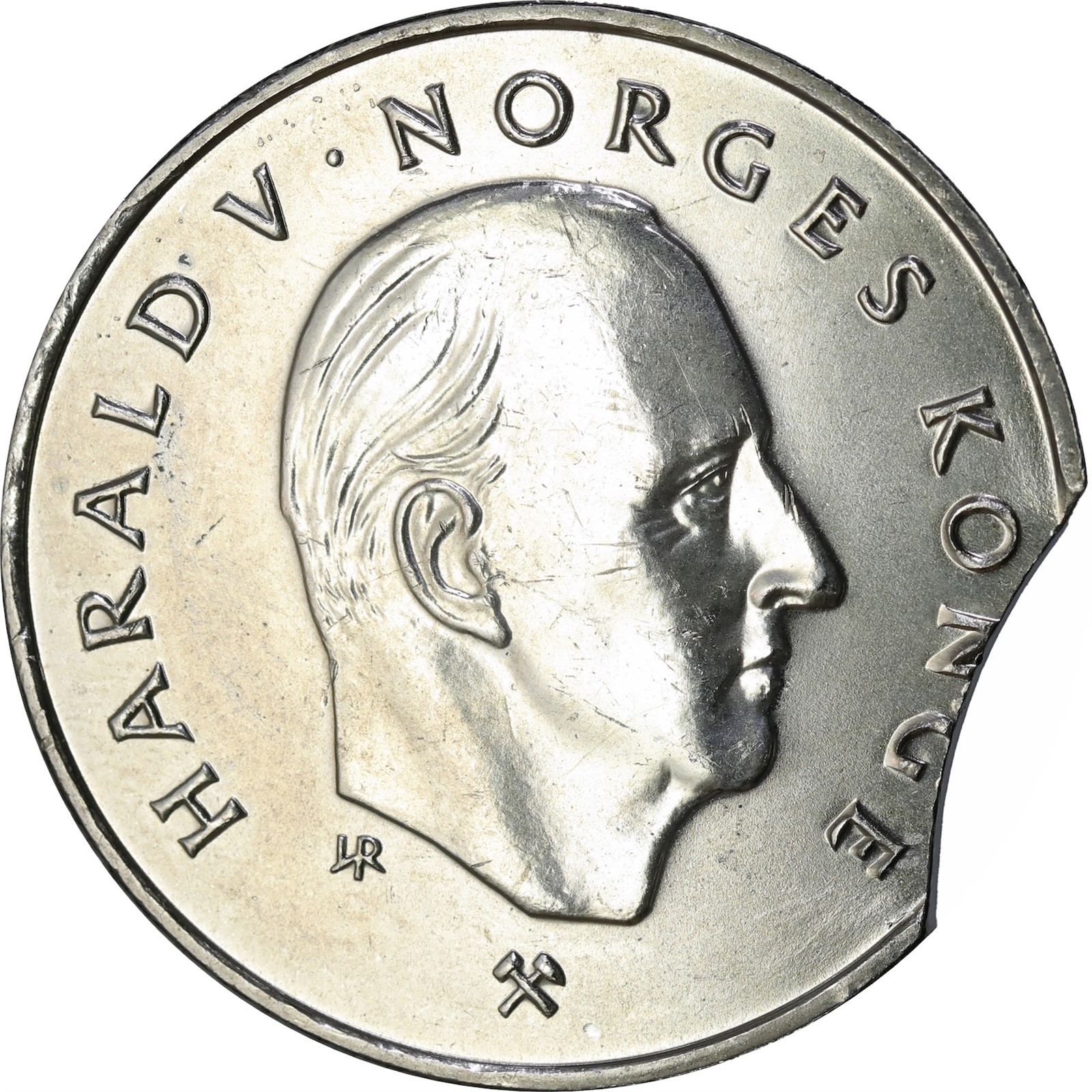 NORWAY. Harald V. 5 Kroner 1992 Mint Error Kv 0 (UNC)