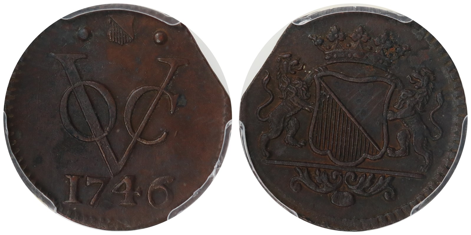 Netherland Indies. Republic. Duit. 1746. PCGS GENUINE.