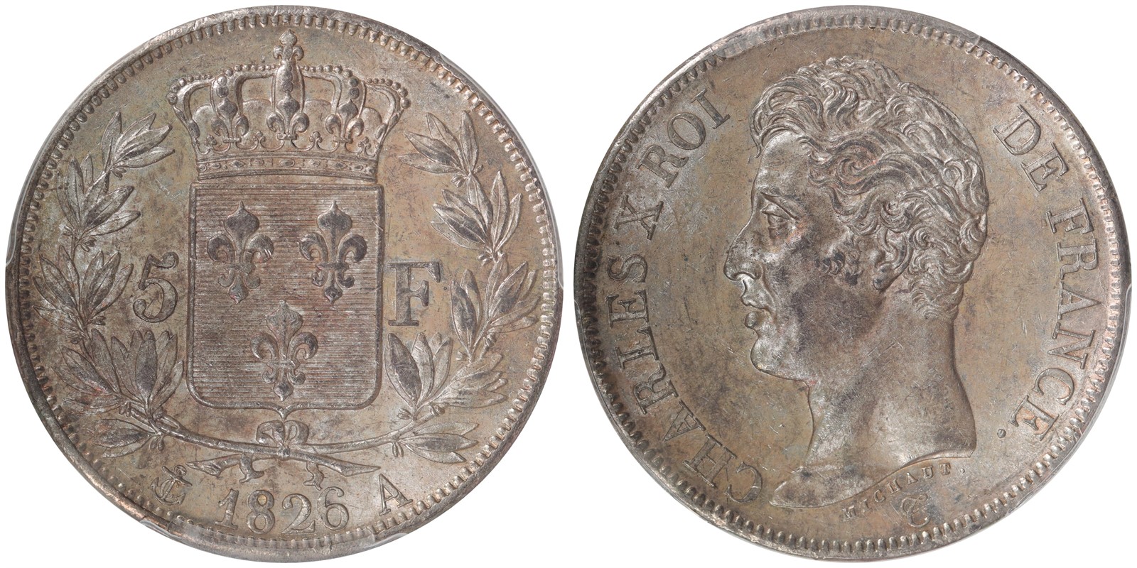 FRANCE. Charles X. 5 Francs. 1826-A. MS62.