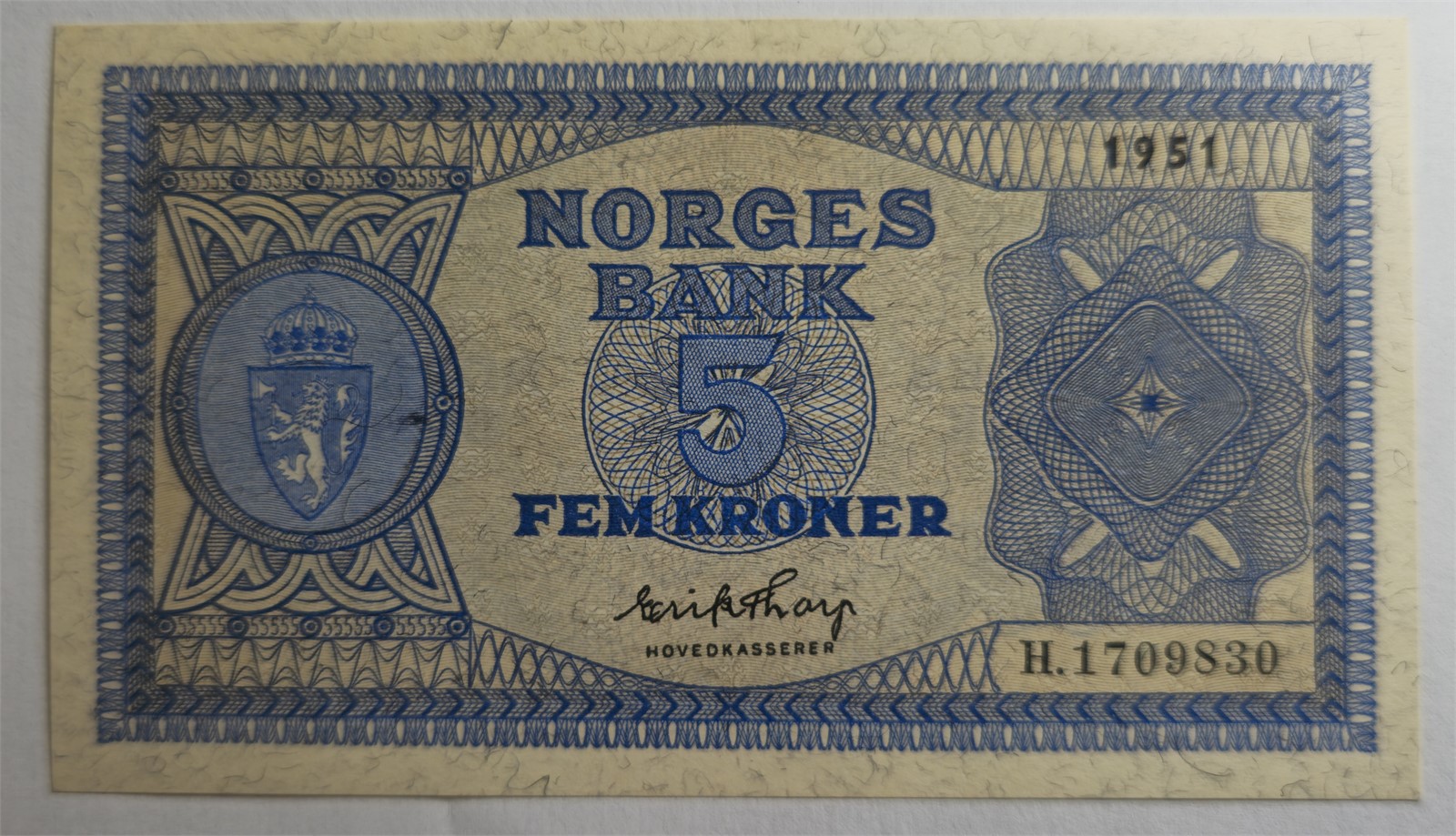 5 Kroner 1951-H. Kv 0 (UNC).