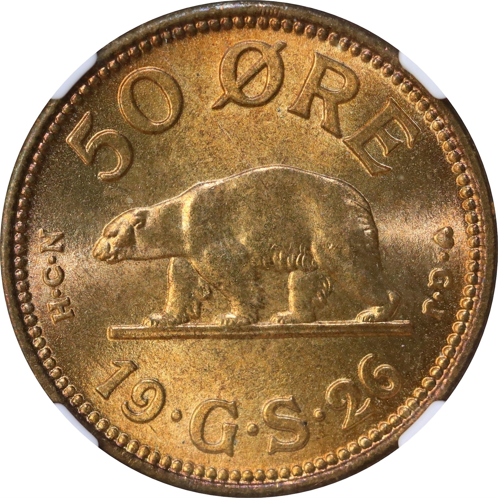 GREENLAND. 50 ØRe 1926 NGC MS66.