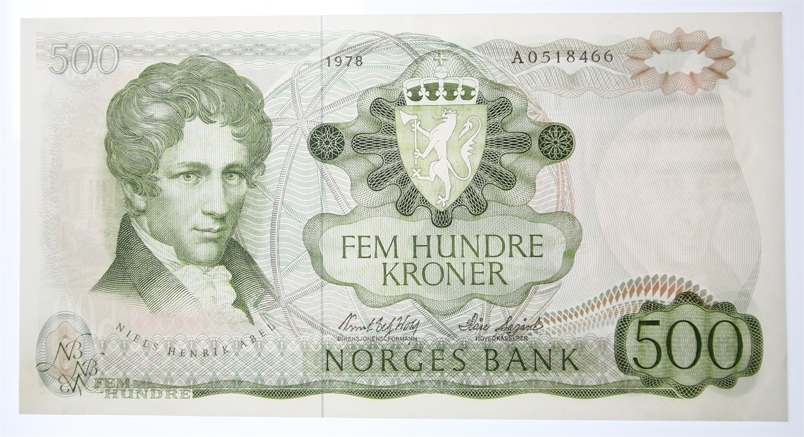 NORWAY. Type 5. 500 Kroner 1978-A. Kv 01 (AU).