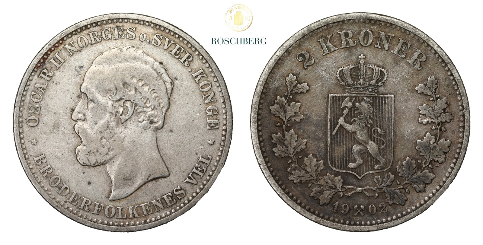 Norge 2 Kroner 1902 Kv 1