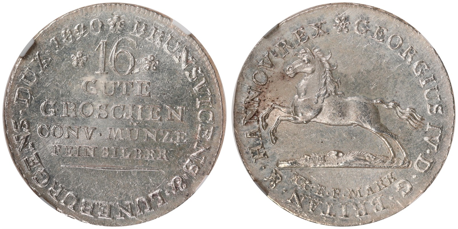 GERMANY. George III. 16 Gute Groschen. 1820. MS62.