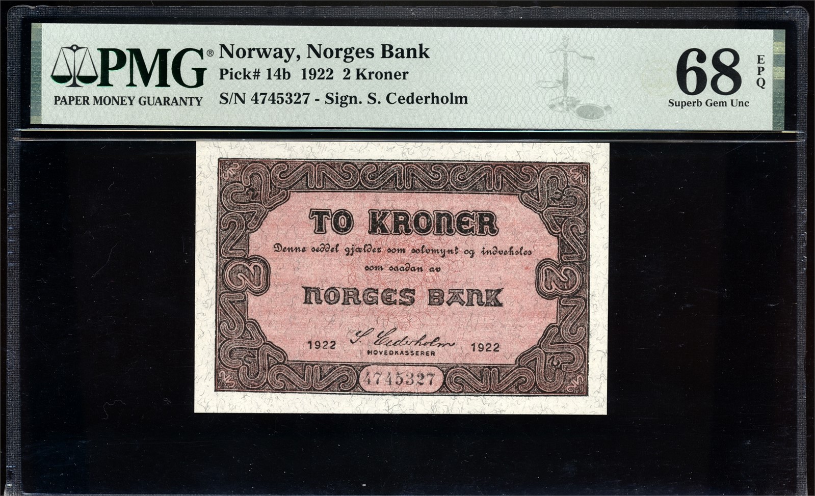 2 Kroner 1922 4745327 PMG 68EPQ TOP POP