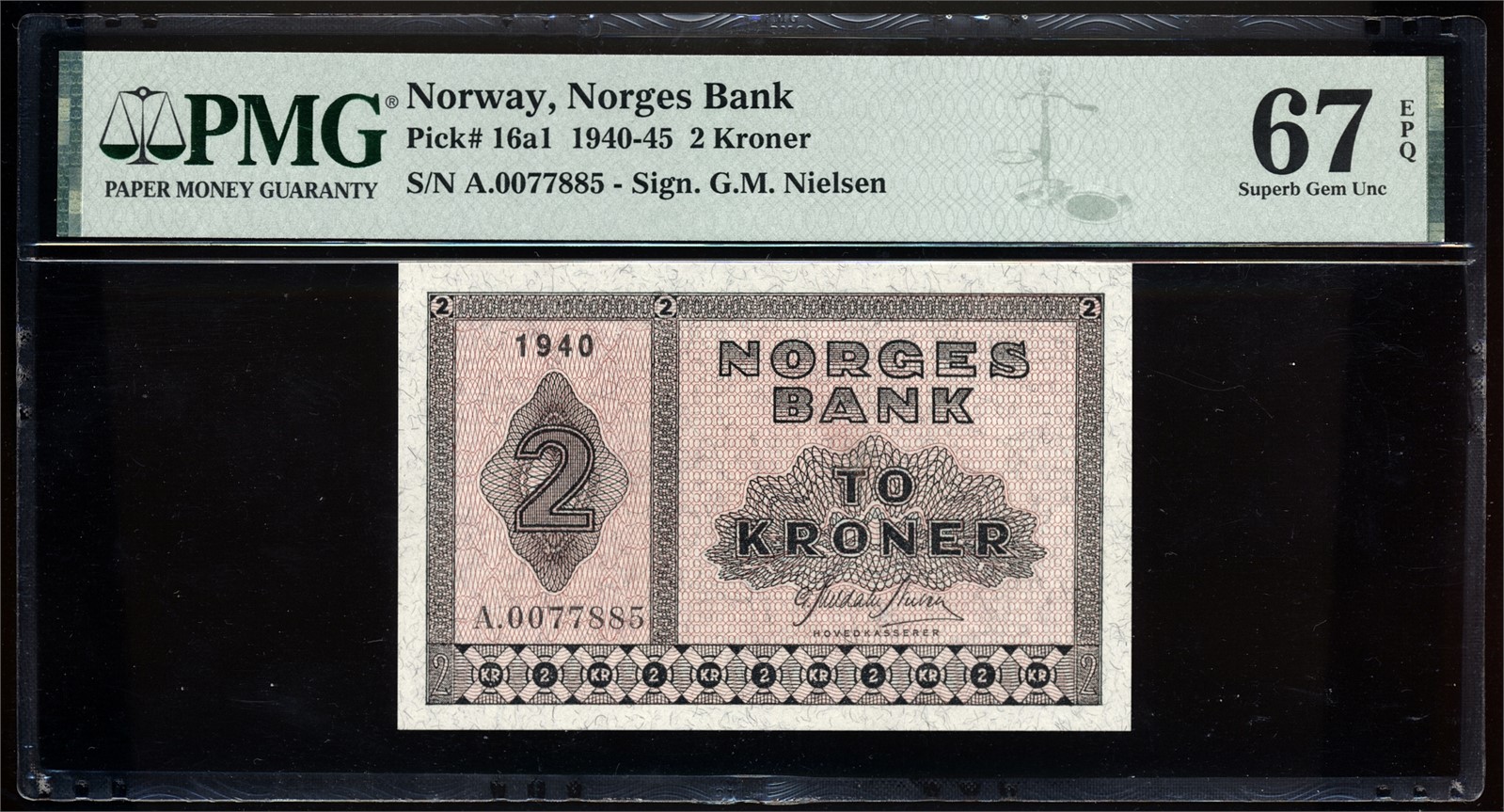 2 Kroner 1940 A0077885 PMG 67EPQ