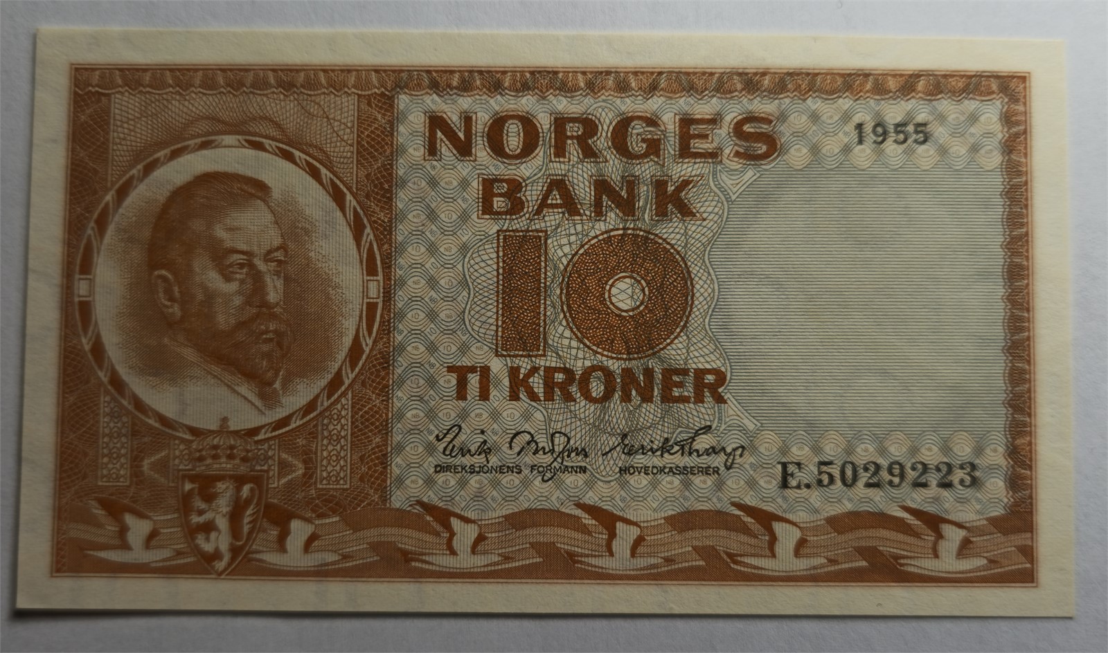 10 Kroner 1955-E. Kv 0 (UNC).