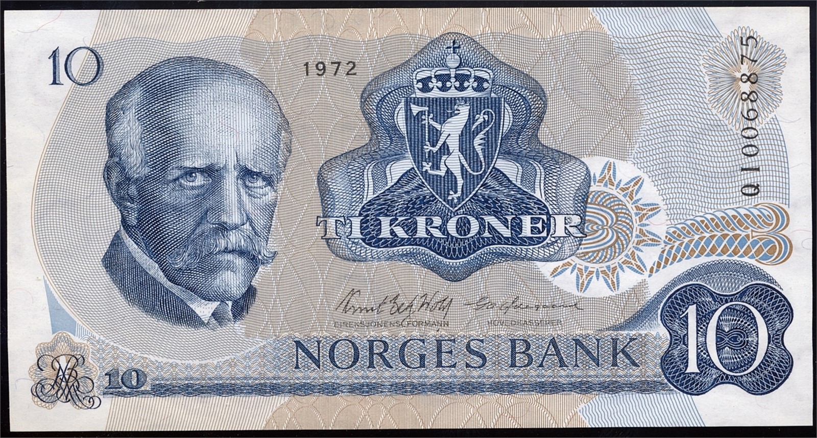 10 Kroner 1972-QI Erstatning. Kv 0 (UNC).