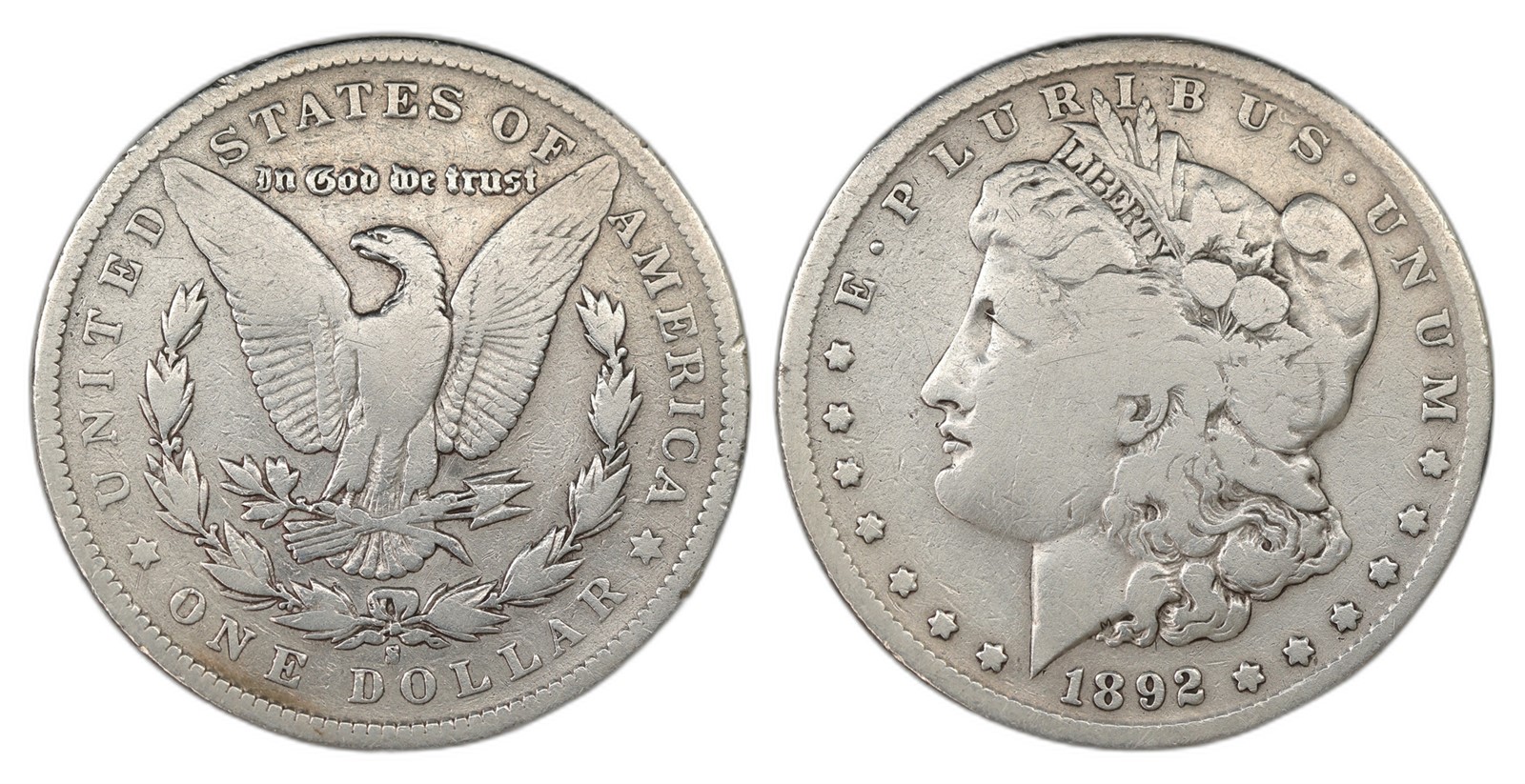 USA. Republic. Morgan Dollar 1892-S. Kv VF.