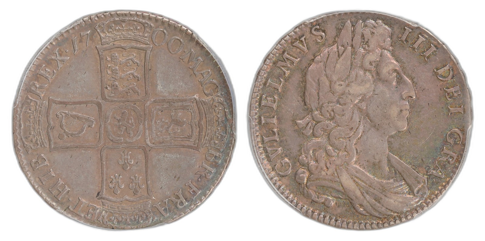 Great Britain. William III. Half Crown 1700- DVODECIMO. Kv PCGS AU50.