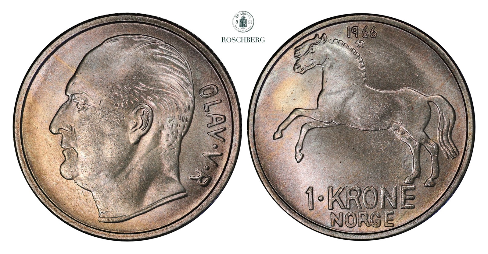 1 Krone 1966 Kv 0 (UNC)