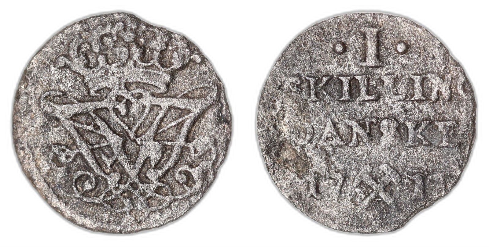 NORWAY. Frederik IV. 1 Skilling. 1711. Kv 1 (F).