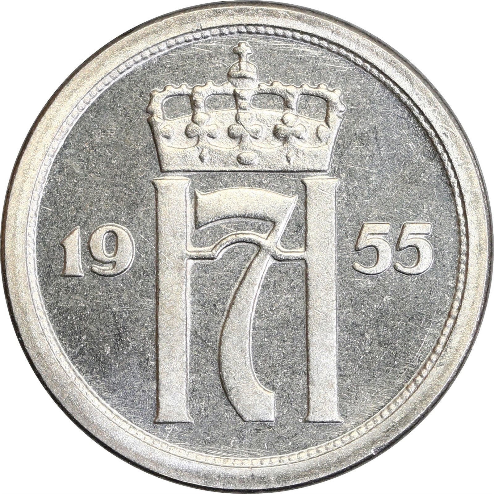 NORWAY. Haakon VII. 25 Øre 1955 PRAKT. (Prooflike)