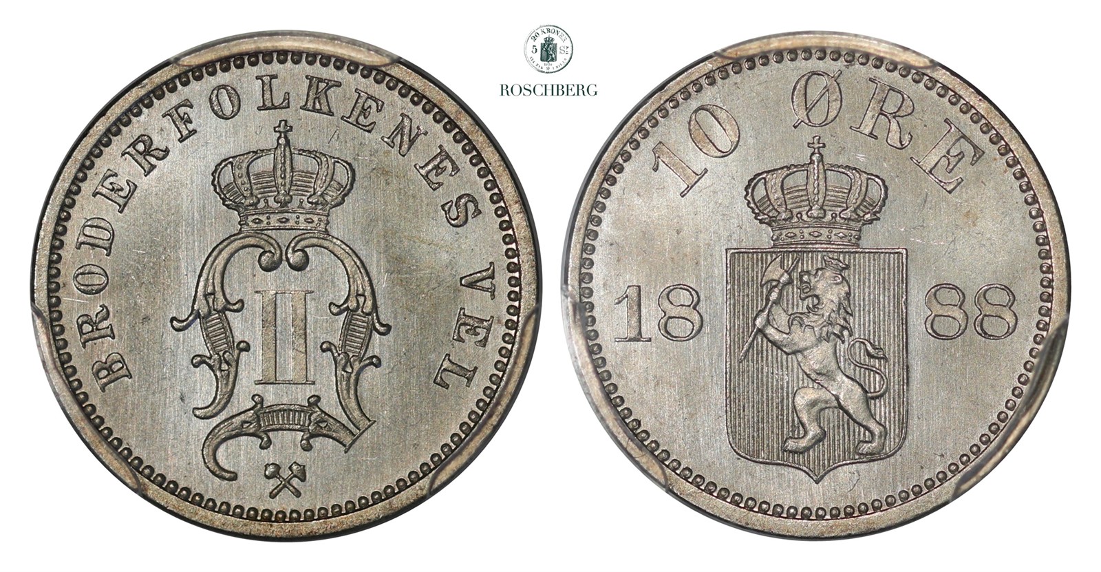 10 Øre 1888 PCGS MS66 Praktex