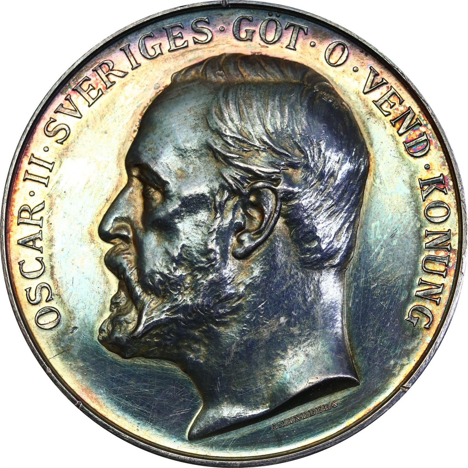 SWEDEN. Oscar II. Silver Medal Horse Breeding Medal Ca 1890 01 (AU)