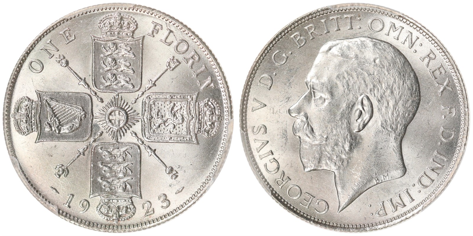 GREAT BRITAIN. George V. Florin. 1923. PCGS MS63.