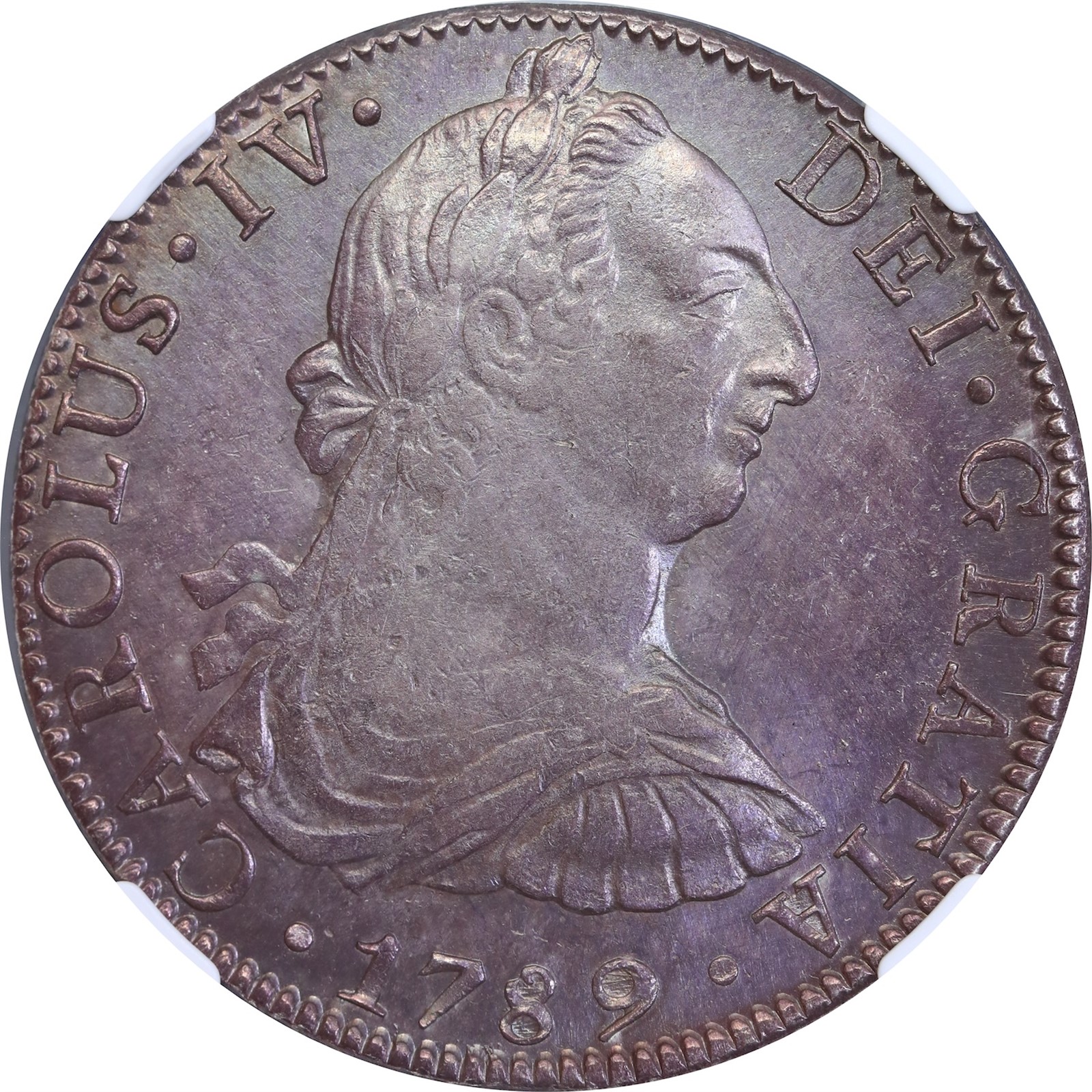 MEXICO. Charles IV. 8 Reales 1789-Mo FM. NGC AU Details