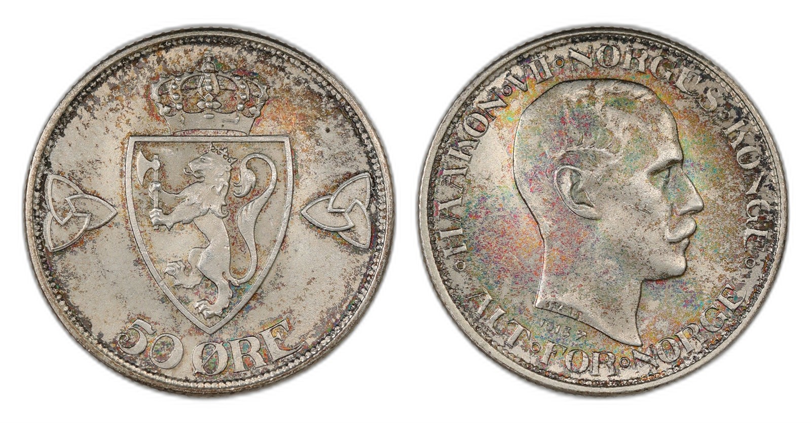 Norway. Haakon VII. 50 Øre 1913. Kv 0.