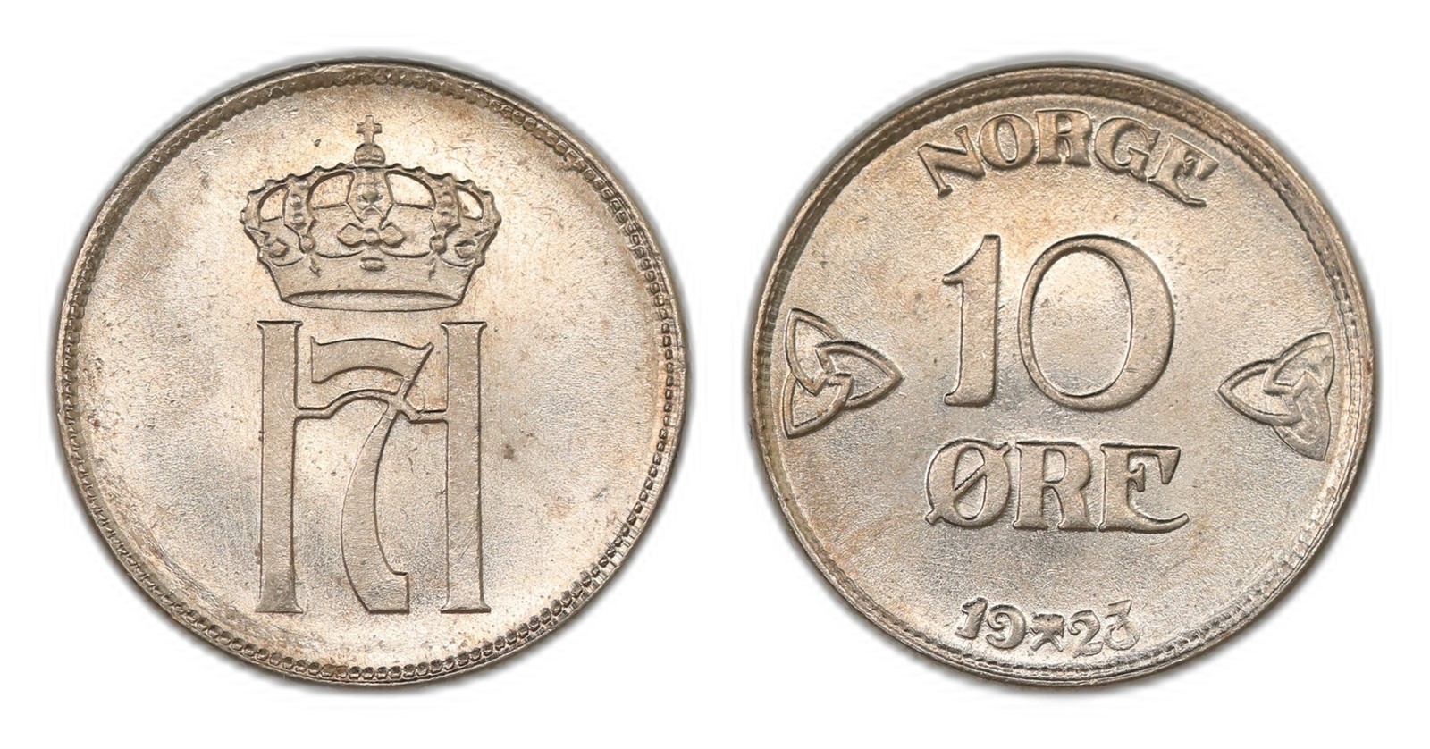 Norway. Haakon VII. 10 Øre 1923. Kv 0.