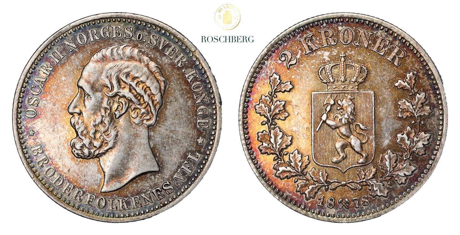 Norge 2 Kroner 1878 Kv 01