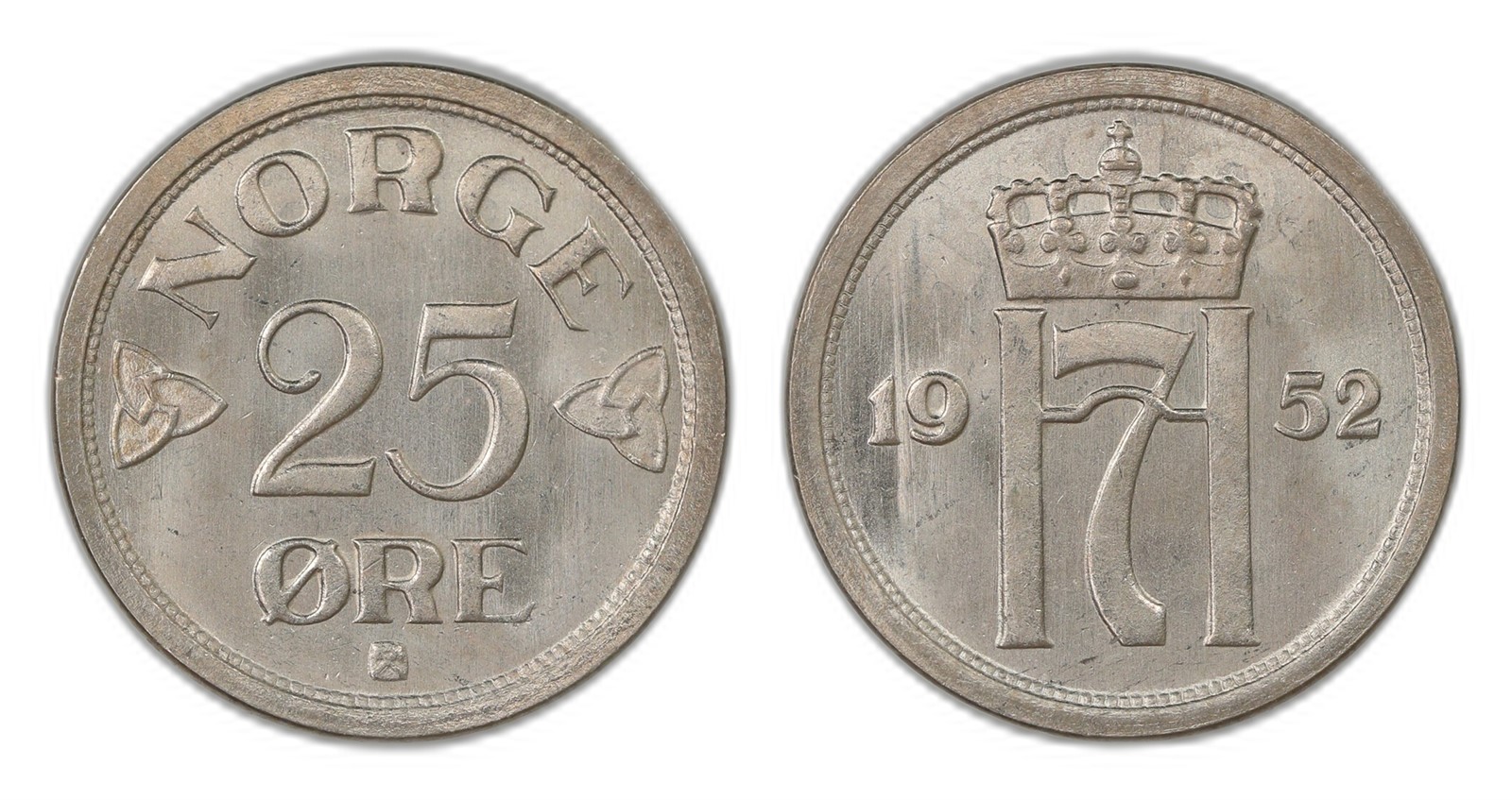 Norway. Haakon VII. 25 Øre 1952. Kv 0.