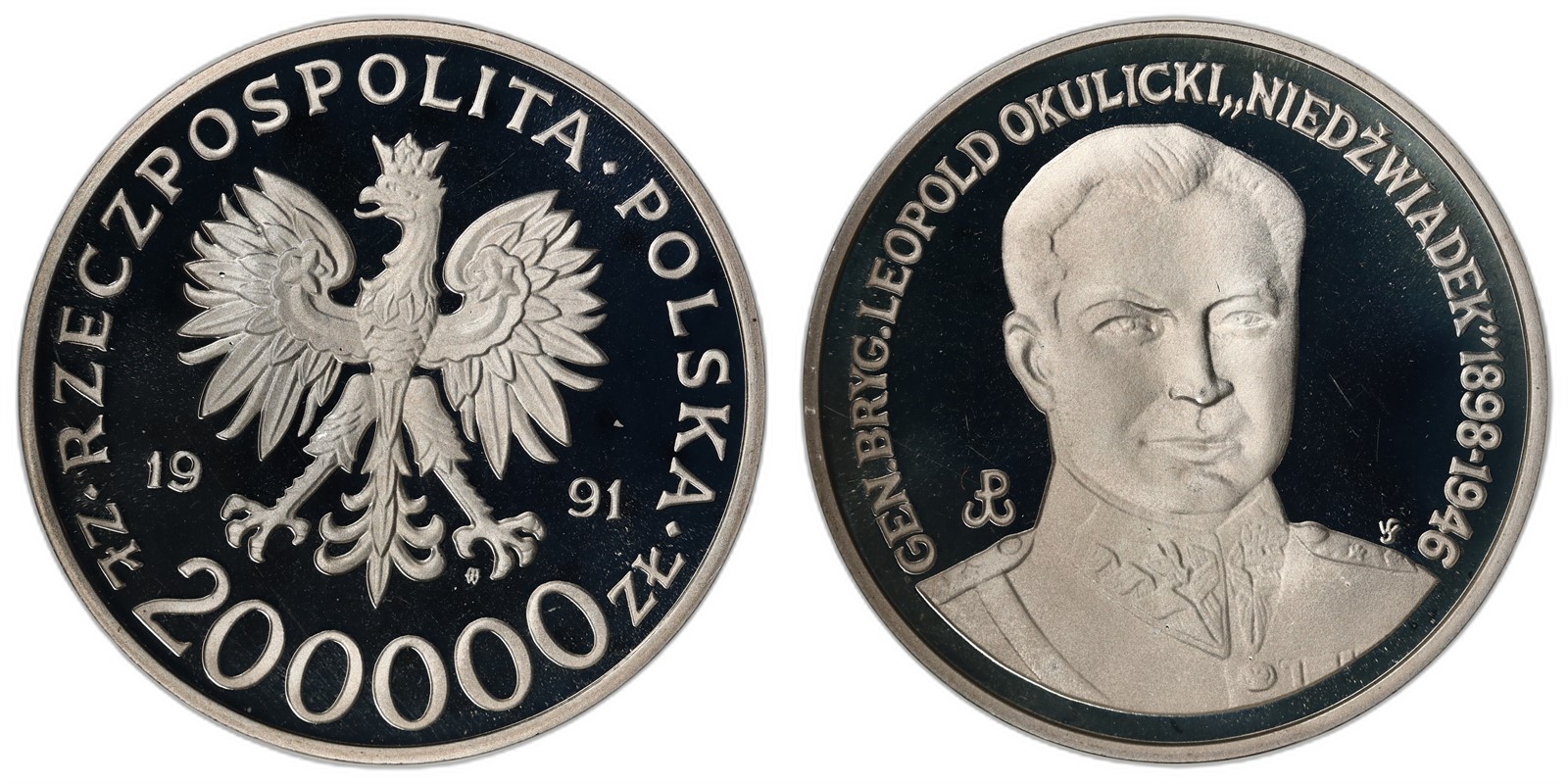 POLAND. Republic. 200000 Zloty. 1991. Proof.
